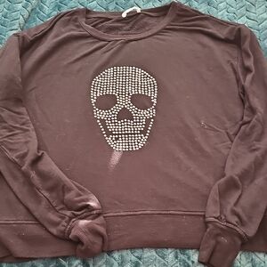 Women's Black Skull Sweater